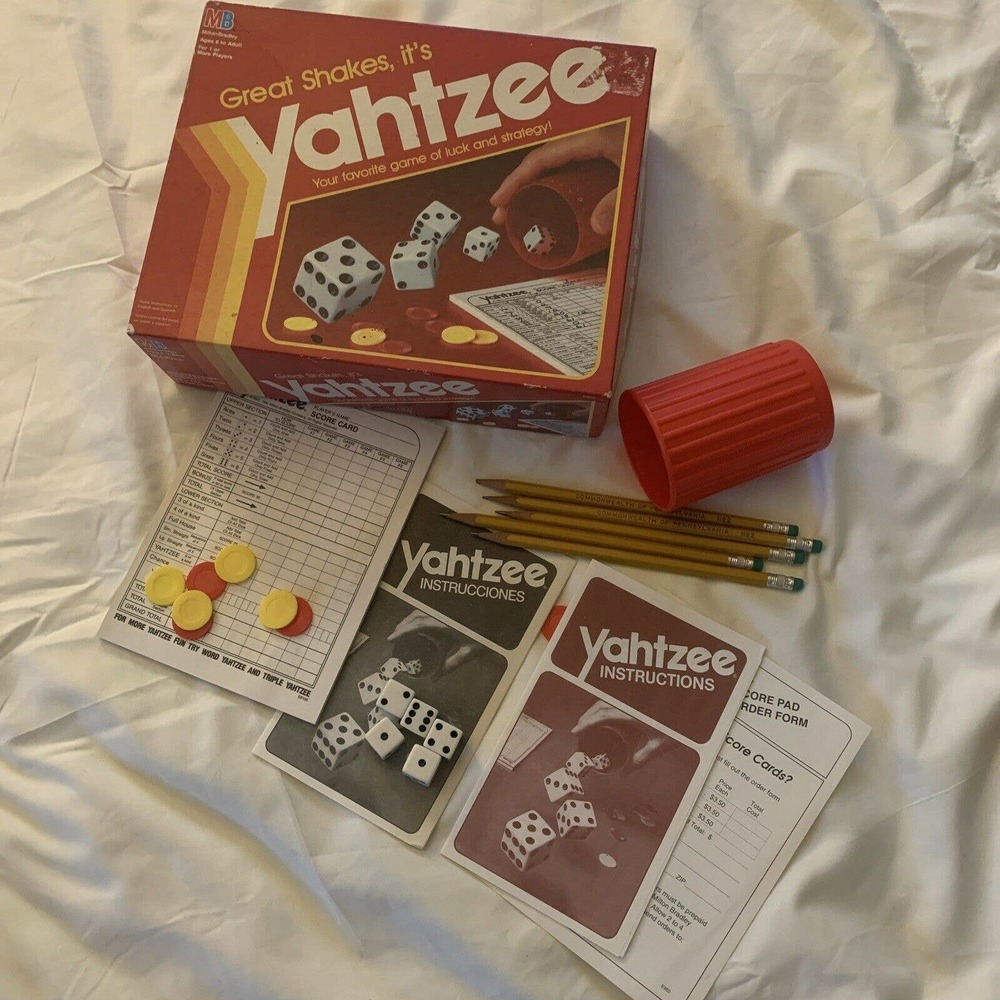 Vintage 1991 Yahtzee Milton Bradley Classic Dice Game 100% COMPLETE